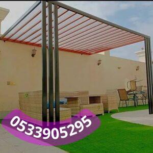 مظلات خشب ديكورات الحوش